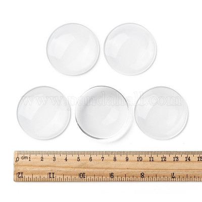 Transparente Glas Cabochons&nbsp;GGLA-R026-45mm-1