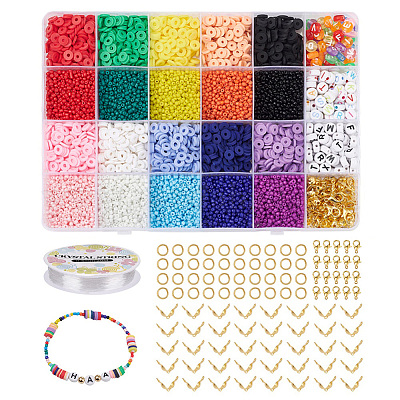 Gear Go Bead Bracelet Making Kit, Bead Friendship Bracelets Kit with Beads Letter Beads Charm Beads and Elastic String, Women's, Size: One size, Other