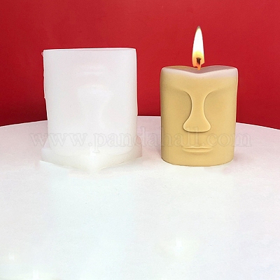 3d stampi in silicone per candele con faccia astratta all'ingrosso 