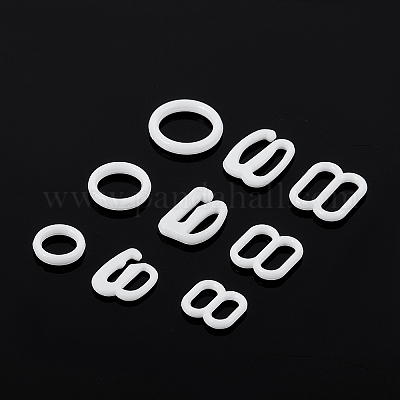 New 30pcs/lot white black type 0 8 9 bra rings and sliders strap adjusters  buckles clips underwear adjustment accessories DIY