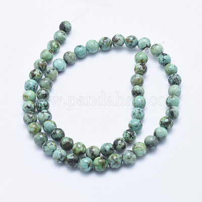 Perline In Pietra Naturale Turchese Africano - 1 Filo Da 39 Cm - 6mm O 8mm - Per Gioielli Fai Da Te - 2
