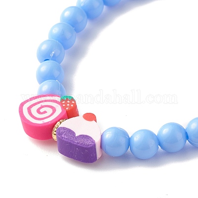 Achat Bracelet Enfant Chaîne avec Perles - Bonbons - Rose en gros