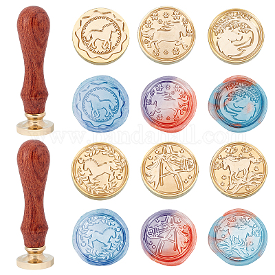 8pcs Wax Seal Stamp Heads Set (Gear Series)