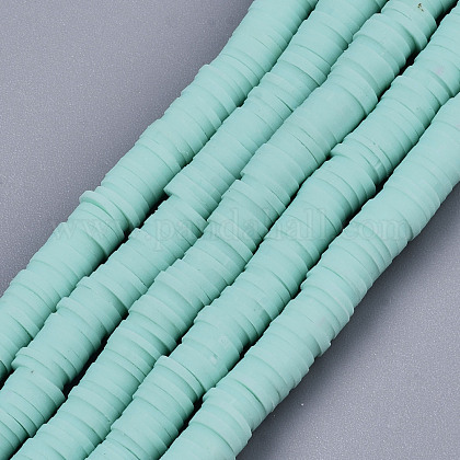 Handmade Polymer Clay Beads Strands CLAY-R089-6mm-121-1