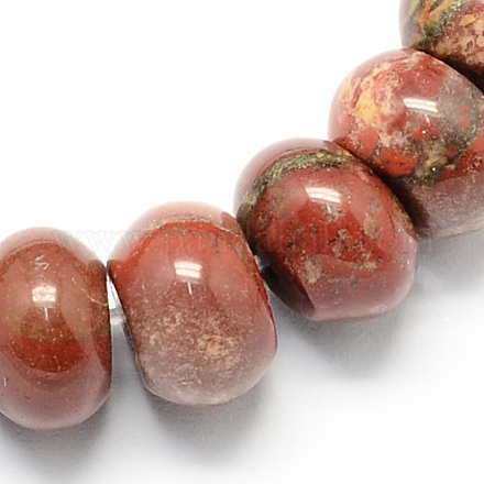 Rondelle Shaped Natural Gemstone Red Jasper Beads Strands G-S105-8mm-16-1