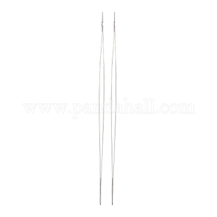 鉄の大きな目ビーズ針  シードビーズ針  プラチナ  125x0.5mm TOOL-R095-01-1