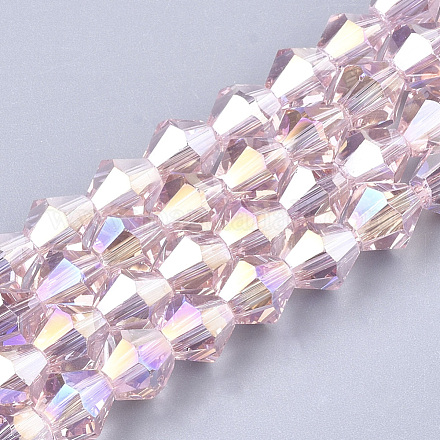Chapelets de perles en verre électroplaqué EGLA-Q118-8mm-B12-1