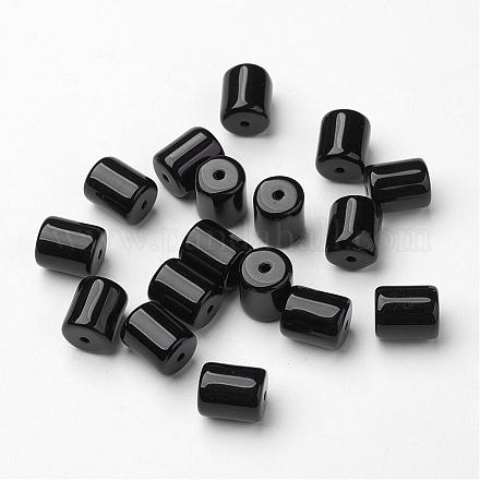 Black Glass Column Beads X-GLAA-G010-2-1