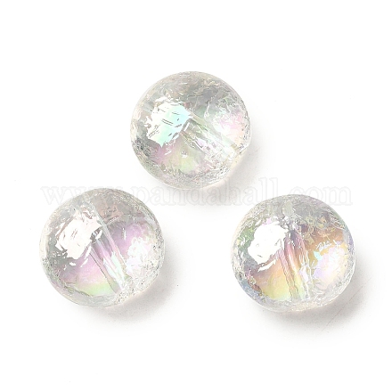 Perlas de acrílico iridiscentes de arco iris chapado en uv transparente OACR-A021-07-1
