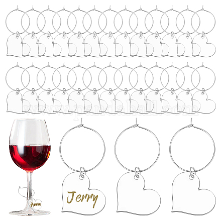 Transparente Herz-Weinglasanhänger aus Acryl AJEW-AB00112-1