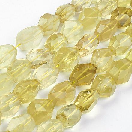 Chapelets de perles de quartz citron naturel G-F429-13-1