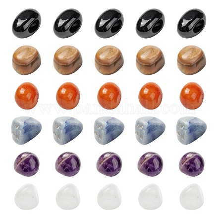 12 Stück 6 natürliche gemischte Edelsteinperlen im Stil G-FS0001-72-1