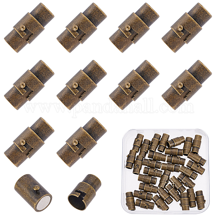 SUNNYCLUE 1 Box 32 Sets Kumihimo End Caps 4.8mm Magnetic Screw Clasps for Jewelry Magnetic Clasps Locking Clasps Leather Cord End Cap Jewelry Clasp Converter DIY Craft Supplies Adult Antique Bronze KK-SC0001-99-1