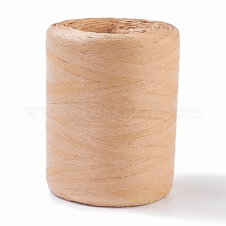 天然ラフィアリボン  クラフト織り用の紙ひも  花束の装飾  バリーウッド  15~40mm  約109.36ヤード（100m）/ロール OCOR-WH0031-E01-1