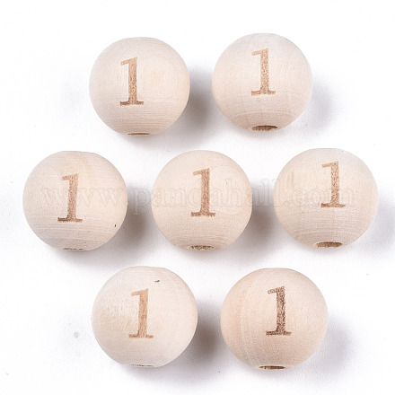 Unfinished Natural Wood European Beads WOOD-S045-141A-1-1