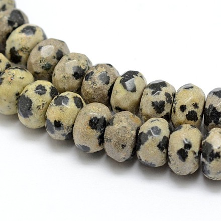 Dalmatien naturel à facettes jaspe rondelle perles brins X-G-K090-03-1