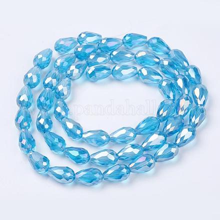 Electroplate Glass Beads Strands EGLA-D015-15x10mm-22-1