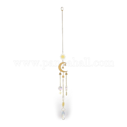 Grandes décorations pendantes en laiton HJEW-M005-04B-G-1
