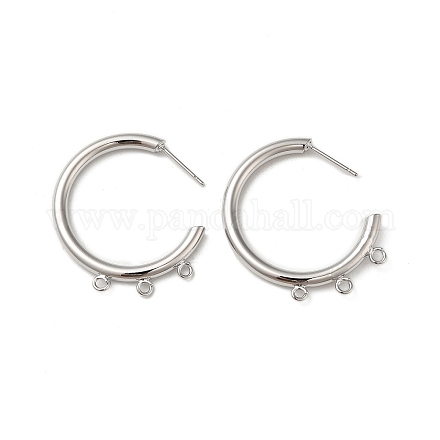 Ring Brass Stud Earring Finding KK-C042-08P-1