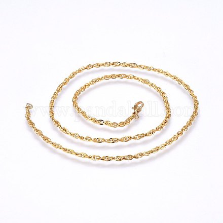 304 Stainless Steel Rope Chain Necklaces NJEW-F227-08G-02-1