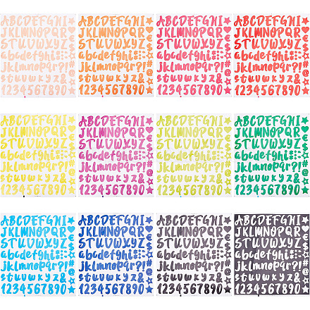 Craspire 12 лист 12 цвета самоклеящиеся наклейки из ПВХ DIY-CP0008-51-1