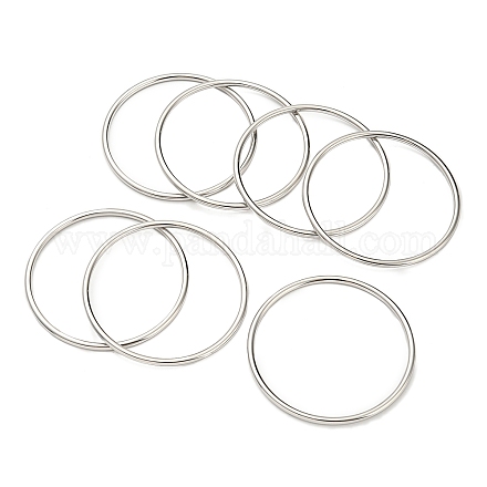 Kit di braccialetti semplici per lucidatura in acciaio inossidabile da 7 pz BJEW-G695-01P-1