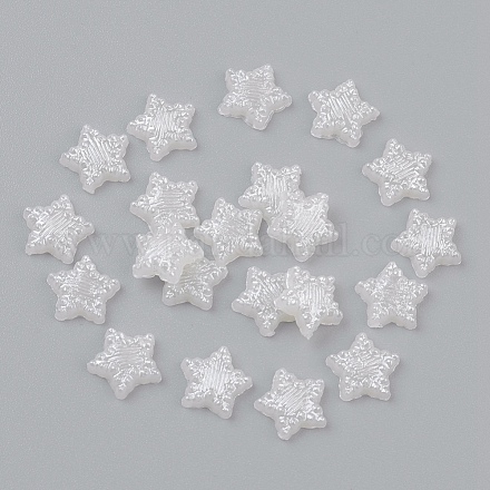 Acrylic Pearl Star Flatback Cabochons X-MACR-F025-22-1