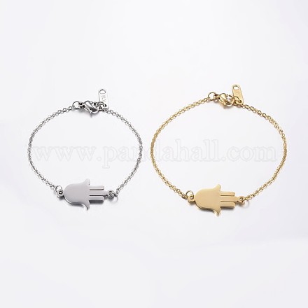 304 Stainless Steel Link Bracelets BJEW-P075-27-1