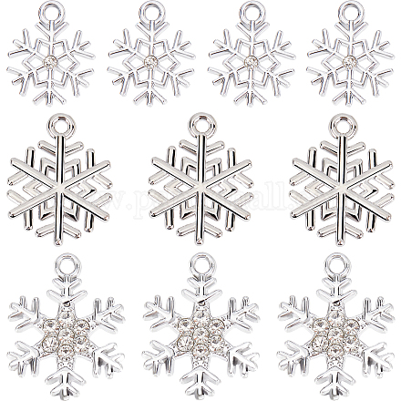 Sunnyclue 36pcs 3 pendentifs en alliage de style. charme de flocon de neige FIND-SC0004-64-1