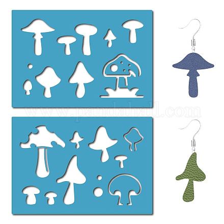 GORGECRAFT 2 Styles Mushroom Reusable Earrings Making Template Leather Earring Templates Acrylic Plant Cutting Stencil for Drawing Necklace Making Jewelry DIY Crafts Scrapbook 5.12x3.54 Inch DIY-WH0359-018-1