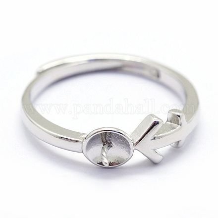 Componentes de anillo de plata de ley ajustables. STER-I016-023P-1