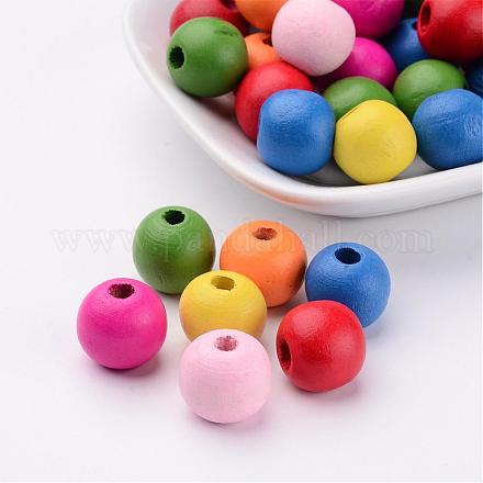 Dyed Natural Wood Beads X-WOOD-R249-045-1