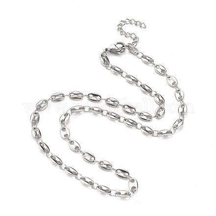 304 Stainless Steel Coffee Bean Chain Necklaces NJEW-JN02917-1