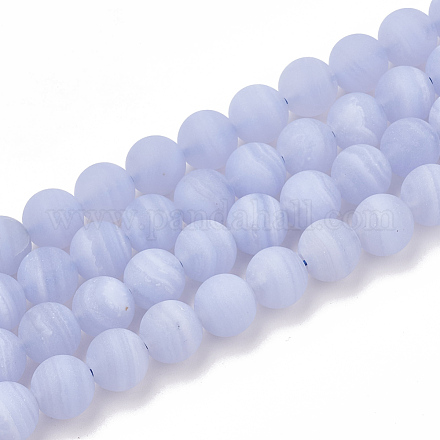 Chapelets de perles en agate avec dentelle bleue naturelle G-T106-032-1