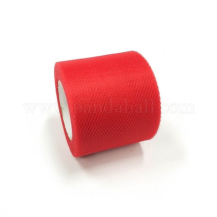 デコメッシュリボン  チュール生地  スカートを作るためのチュールロールスプールファブリック  暗赤色  2インチ（5cm）  約25ヤード/ロール（22.86メートル/ロール） OCOR-P010-C-C17-1