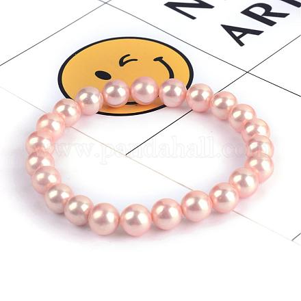 Bracelets extensibles de perle en coquillage BJEW-Q674-8mm-08-1