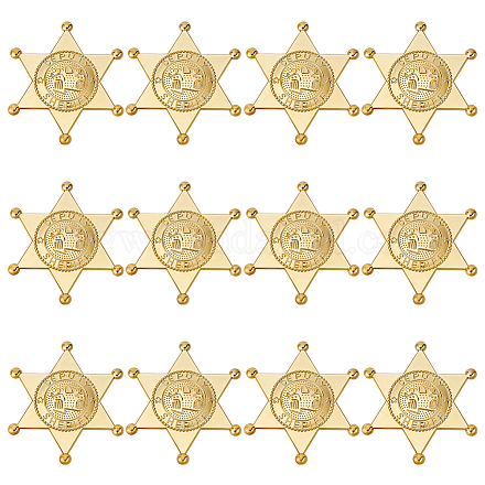 12 Stück Hexagramm-Kunststoff-Cabochons&nbsp;AJEW-MA0001-18G-1