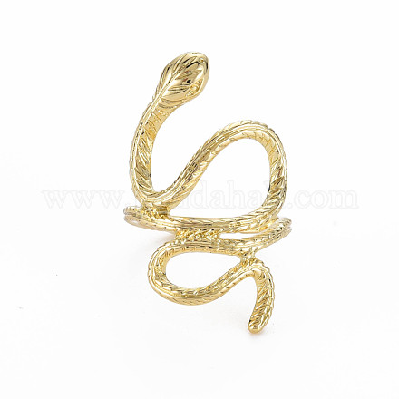 Snake Shape Rack Plating Alloy Wide Band Rings RJEW-Q163-025A-RS-1