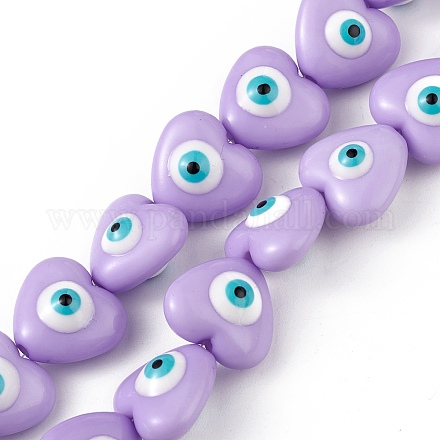 Hebras de perlas de resina de mal de ojo RESI-F040-01D-1