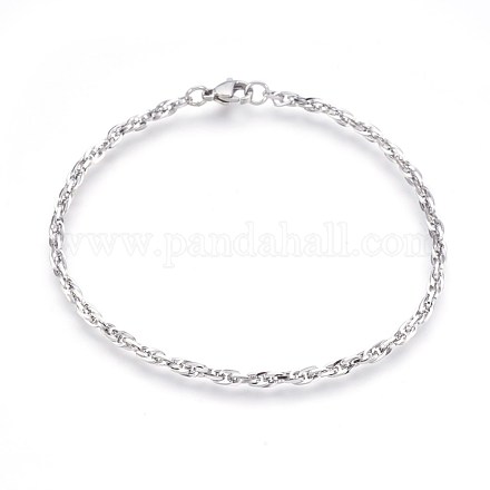 304 Stainless Steel Rope Chain Bracelets BJEW-P235-15P-1