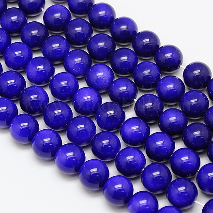 Eco-Friendly Round Baking Paint Glass Beads Strands HY-A003-10mm-RV49-1