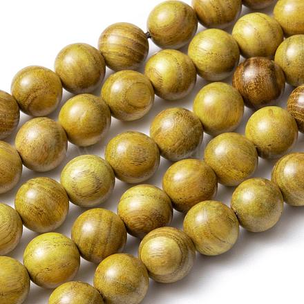 Chapelets de perles en bois naturel WOOD-F006-05-10mm-1