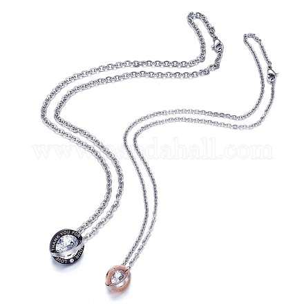 Ожерелья с подвесками из нержавеющей стали fashewelry NJEW-FW0001-02M-1