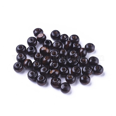 Perles en bois naturel teint X-WOOD-Q006-6mm-06-LF-1