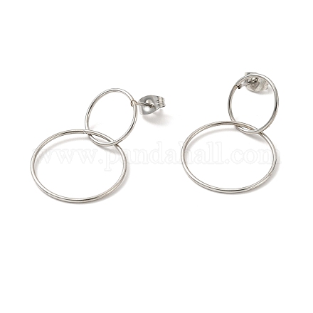 304 ineinandergreifender Ring aus Edelstahl für Damen EJEW-G289-10P-1