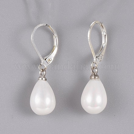 Pendientes colgantes con forma de lágrima y perlas de imitación EJEW-JE02989-1