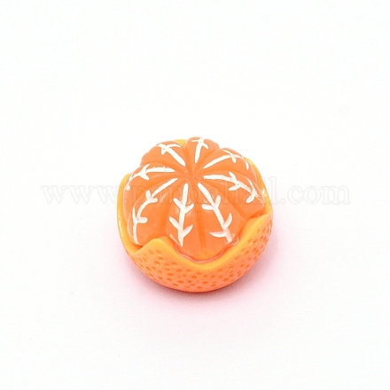 樹脂ビーズ  模造食品  穴がない  オレンジ  オレンジ  16x13~13.5mm RESI-CJC0002-03A-1