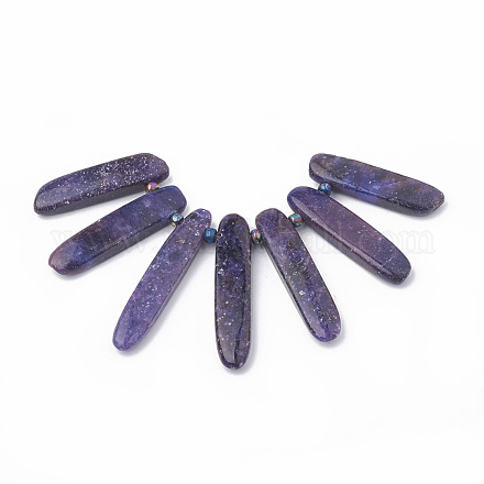 Fili di perle di pietra mica naturale di lepidolite / viola X-G-N215-007-1