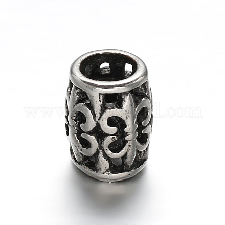 Hollow 304 Stainless Steel Beads STAS-O080-07-1