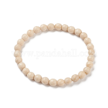 Bracelets extensibles avec perles fossiles naturelles BJEW-K212-A-015-1